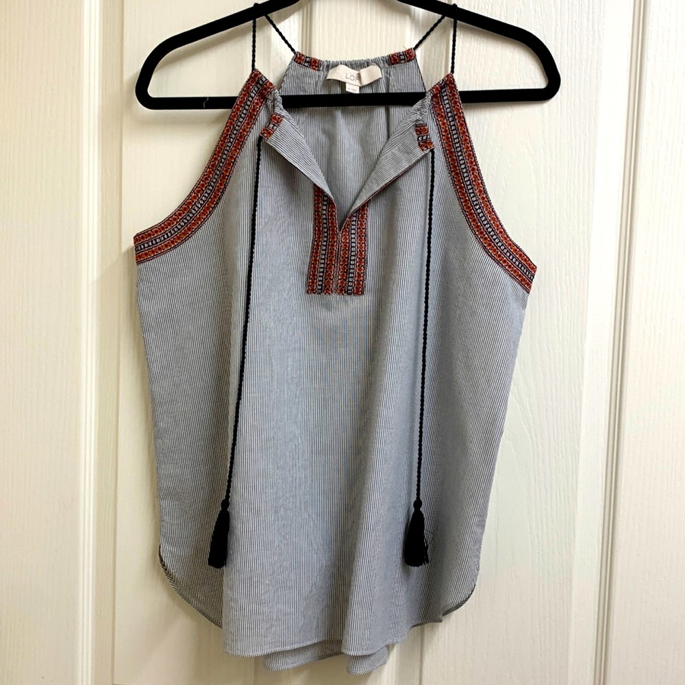 Loft sleeveless top with embroidery size M